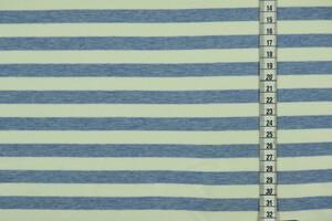 Jersey di cotone stretch a righe 1cm bianco azzurro