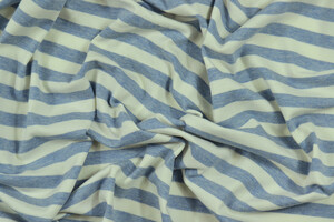 Jersey di cotone stretch a righe 1cm bianco azzurro