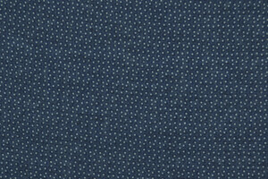 Puro lino blu indaco a pois bianchi