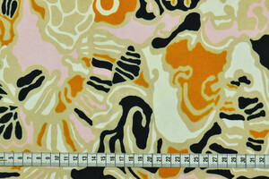 Raso stampa astratta beige e ambra