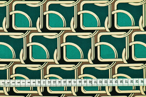 Raso stretch geometrico petrolio e smeraldo