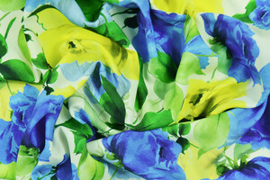 Viscosa a rose gialle e blu