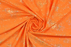 Lycra arancione con glitter argento
