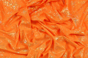 Lycra arancione con glitter argento