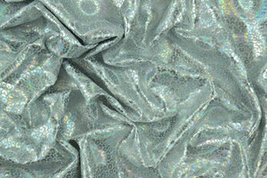 Lycra spalmata lucida a cerchi argento