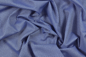 Panama di puro cotone da camiceria blu motivo geometrico