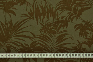 Gabardine di puro cotone marrone a foglie