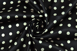 Fodera saglia nera a pois beige chiaro
