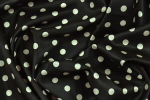 Fodera saglia nera a pois beige chiaro