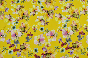 Georgette gialla a fiori
