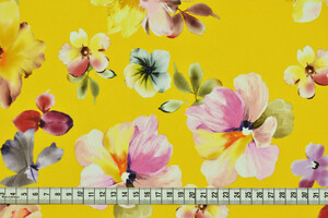 Georgette gialla a fiori