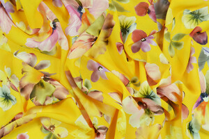 Georgette gialla a fiori