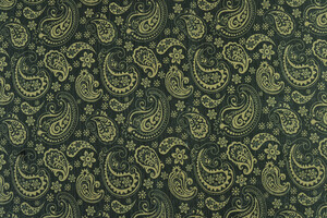 Georgette nera stampa fiori e paisley con lurex