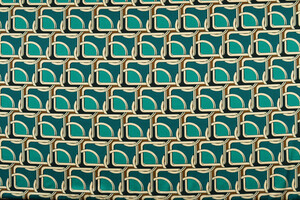 Raso stretch geometrico petrolio e smeraldo