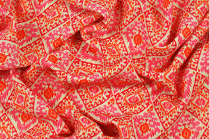 Viscosa fantasia orientale a losanghe fucsia arancio