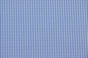 Popeline puro cotone camiceria bianco a quadretti azzurri