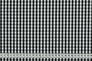 Popeline di puro cotone camiceria vichy bianco nero