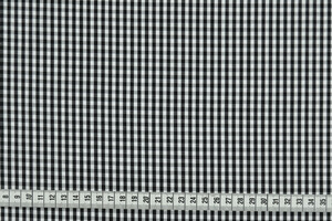 Puro cotone vichy bianco nero tinto filo
