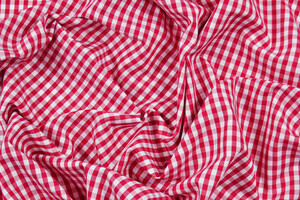 Puro cotone vichy bianco rosso tinto filo