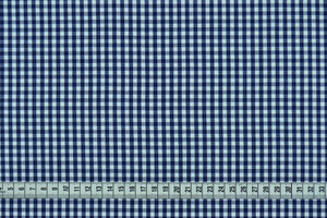 Twill leggero di cotone a quadretti bianco blu