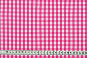 Cotone camiceria popeline cotone stretch vichy fucsia