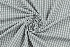 Misto cotone vichy bianco grigio tinto filo
