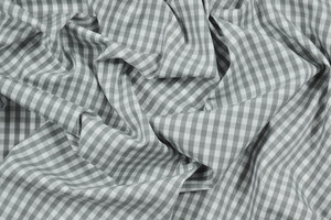 Misto cotone vichy bianco grigio tinto filo