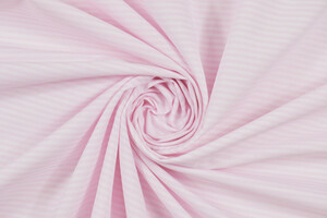 Misto cotone a righe bianco rosa tinto filo