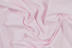 Misto cotone a righe bianco rosa tinto filo