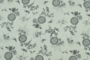 Misto cotone grigio chiaro con simbolo cinese Shou