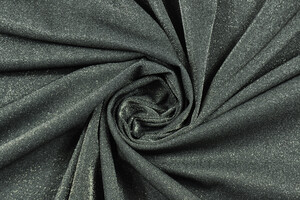 Punto Milano stretch nero con lurex argento