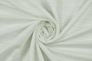 Twill leggero in lino e cotone bianco panna a righe