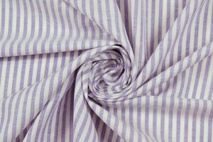 Misto lino cotone a righe bianco viola