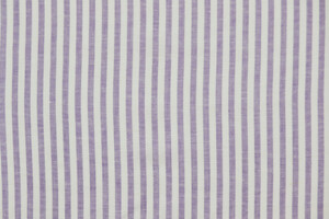 Misto lino cotone a righe bianco viola