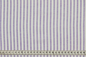 Misto lino cotone a righe bianco viola