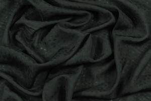 Chiffon di viscosa nera con pois jacquard