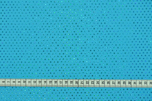 Jersey stretch azzurro a paillettes
