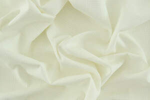 Velluto di cotone 1500 righe panna operato a quadri