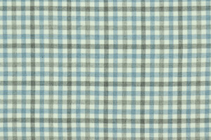 Flanella di cotone a quadri azzurro  e grigio