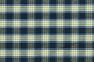 Flanella di cotone a quadri blu e beige