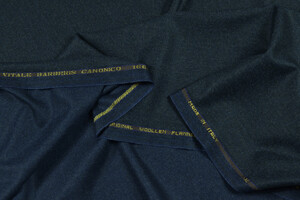 Flanella di pura lana pregiata blu chiné