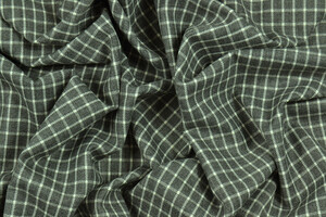 Pettinato di lana a quadri grigio bianco