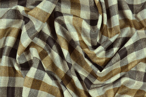 Pettinato di lana a quadri marrone