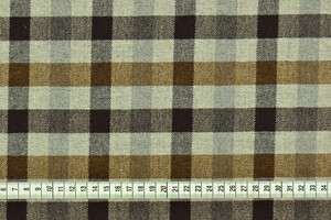 Pettinato di lana a quadri marrone