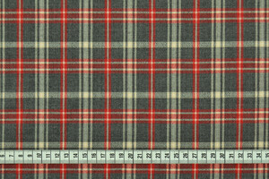 Pettinato di lana tartan grigio rosso