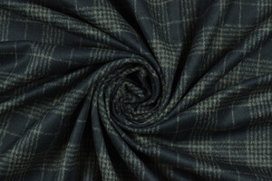 Panno leggero/Drap di pura lana a quadri blu grigio