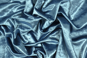 Velluto liscio di cotone stretch blu avio lucido