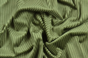 Velluto di cotone coste grosse 300 righe colore verde oliva