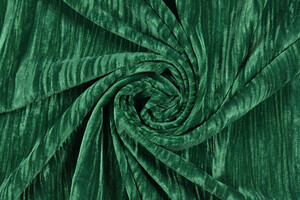 Velluto verde pino effetto plissettato