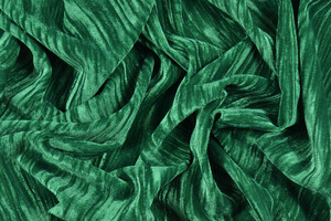 Velluto verde pino effetto plissettato